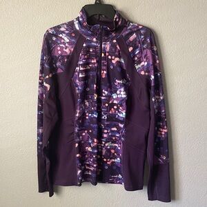tek gear Purple Printed Zip-Up Utility Jacket